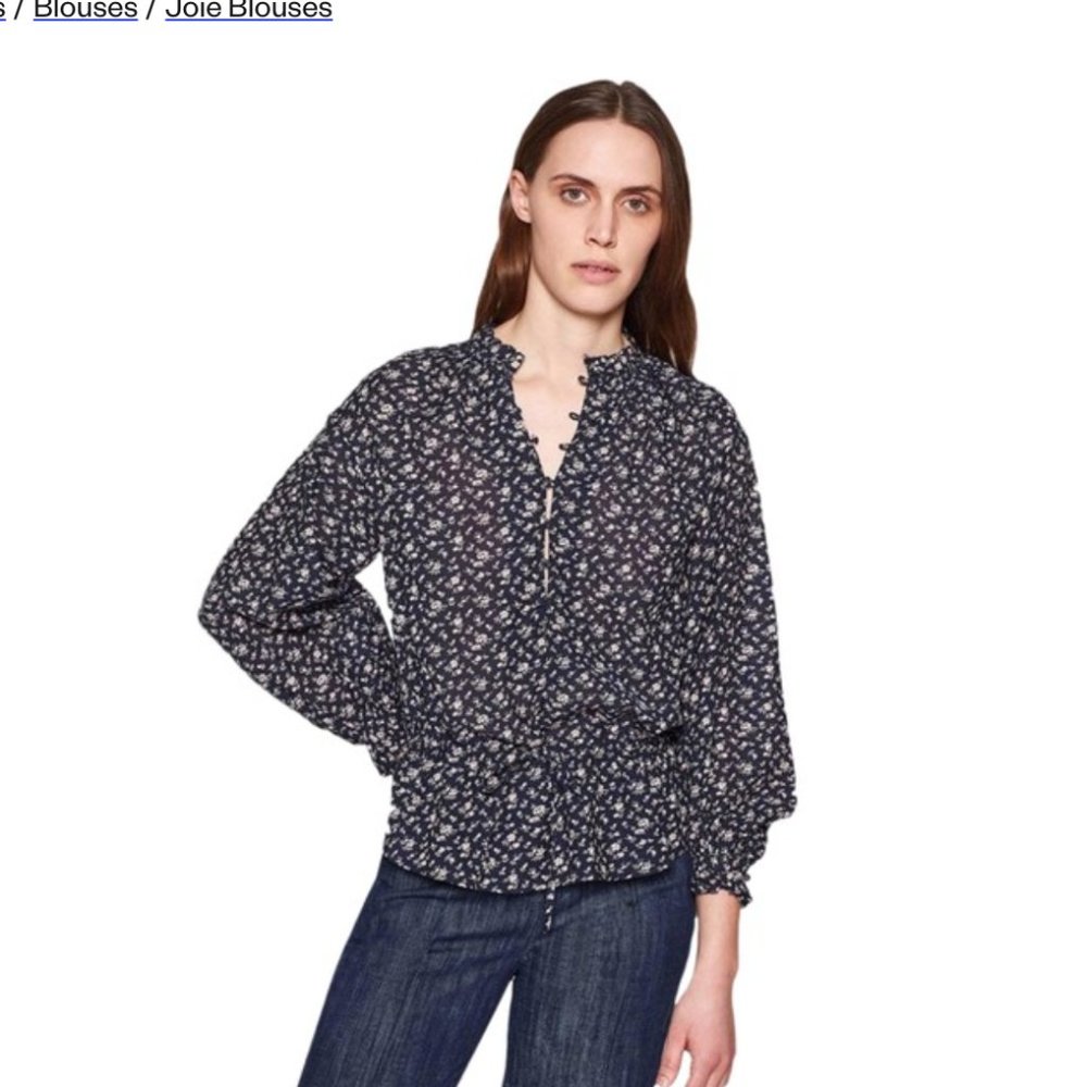 Joie Blue Senaya Ditsy Floral Small Blouse
